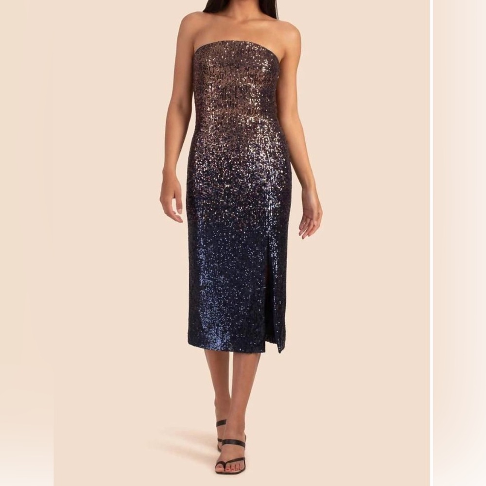 NWT Sequin Ombré TRINA TURK dress moonstone/midnight.See matching Jacket Listing